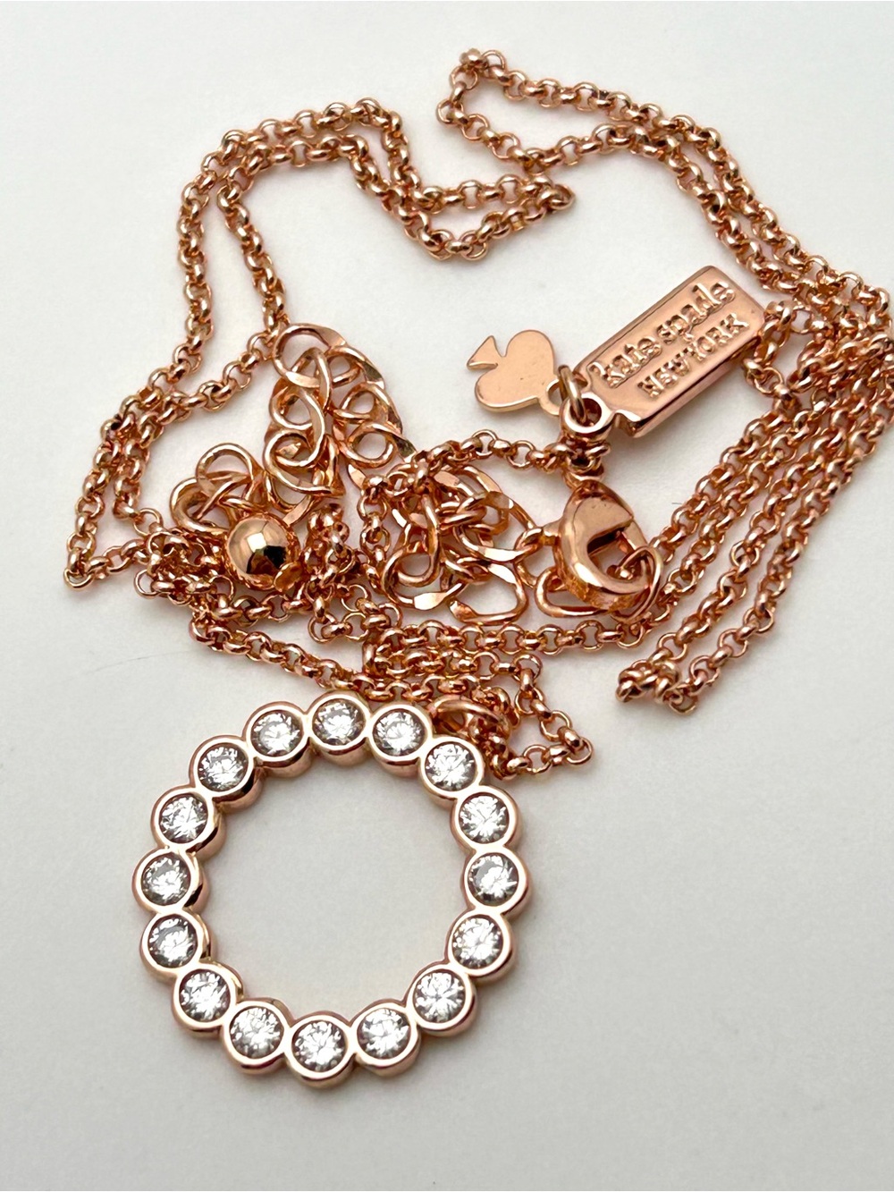 Kate Spade Full Circle Rose Gold Jeweled Necklace